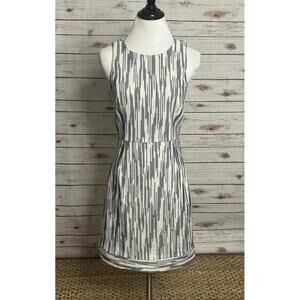 J.Crew navy/cream office siren Italian tweed sleeveless sheath dress Size 2